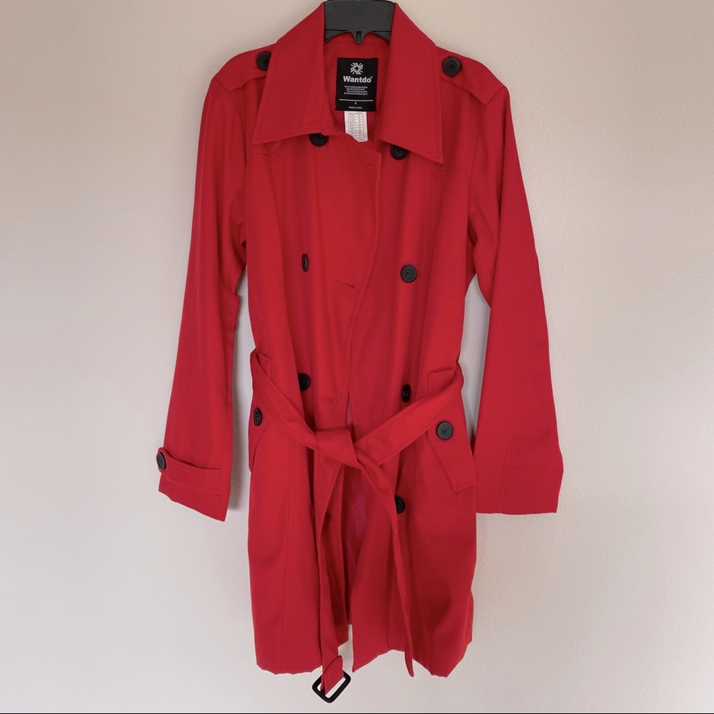 Wantdo small Red Trench Coat